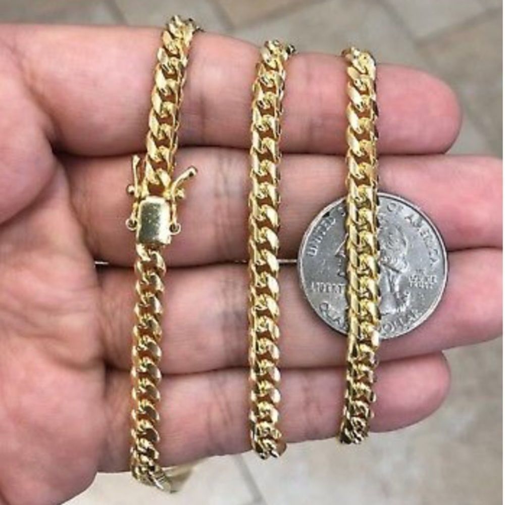 14K Heavy Gold Chain Miami Cuban Link Box Chain